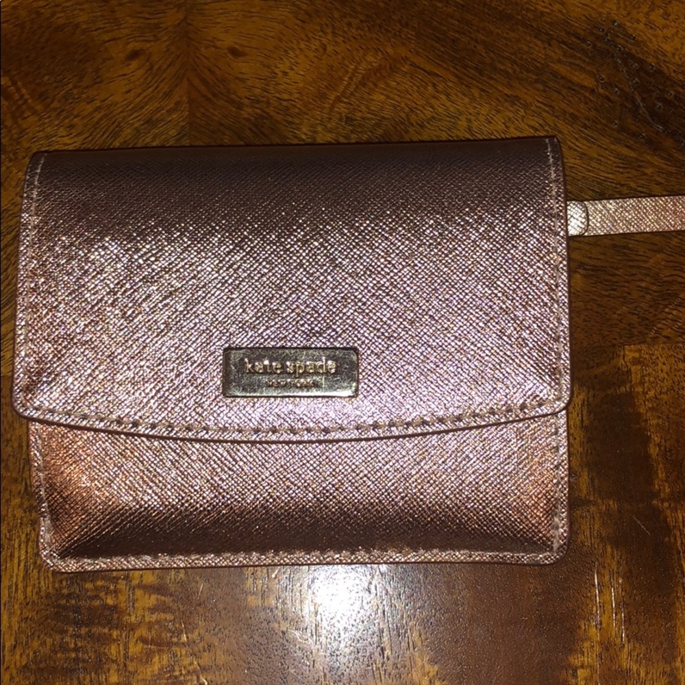 Kate Spade Rose gold mini wallet
